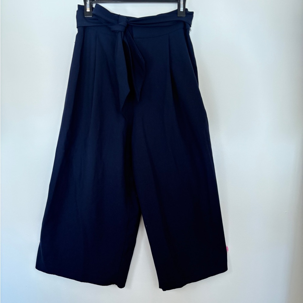 Club Monaco Blue Wide-Leg Cropped Pants